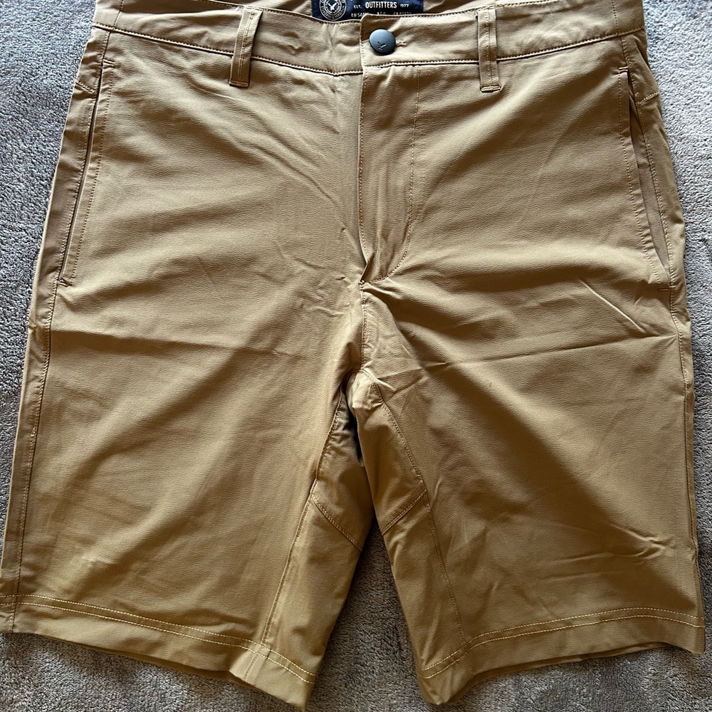 American Eagle Shorts Mens 28 Tan 9" Active Flex Hybrid Chino Performance Golf